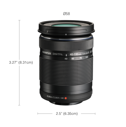 Olympus M.Zuiko 40-150mm R MSC f4.0-5.6 Black Micro 4/3 Lens